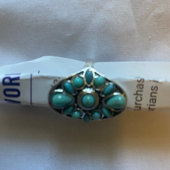 Sterling Silver Ring With Multi Turquoise Gem Stone Size 7, New Hand Made - Picture 3 of 6